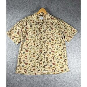 David Carey Originals Shirt L Southwestern Kokopelli Print Short Sleeve